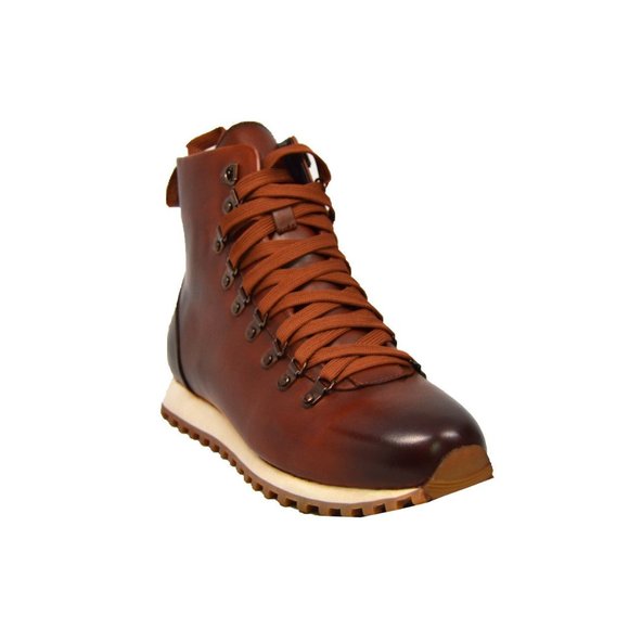 British Walkers Alpine GT Men's Leather and Suede High Top Hiking Boots Brown - Picture 2 of 7